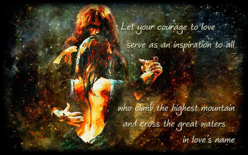 It's a starry night, and Catherine and Vincent dance. "Let your courage to love serve as an inspiration to all who climb the highest mountain and cross the greatest waters in love's name."